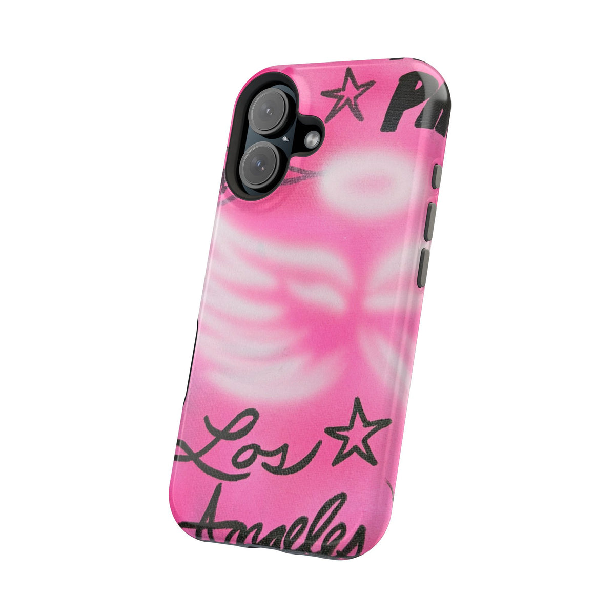 MagSafe "pinke Engelsflügel" Airbrush iPhone Hülle