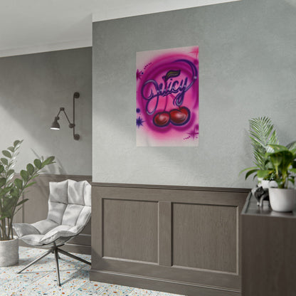 "juicy" airbrush rolled print