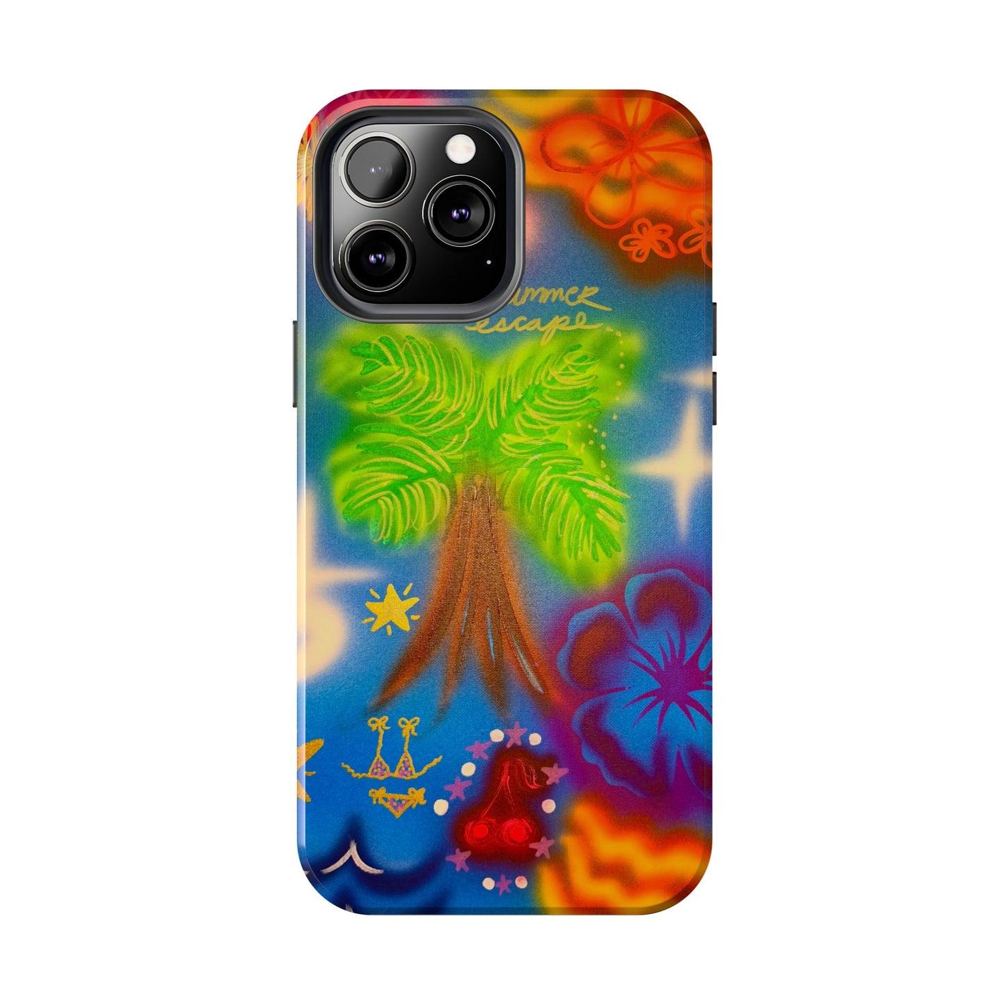"neon blue palms" airbrush iPhone case