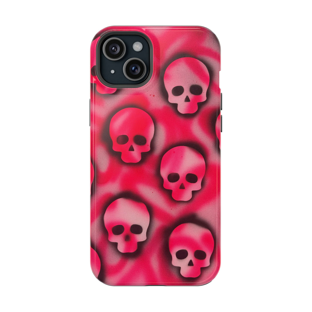 MagSafe "pink skully" airbrush iPhone case