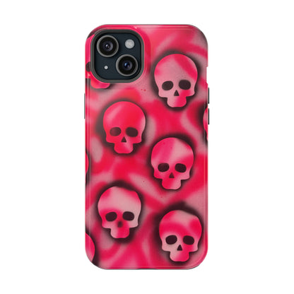MagSafe "pink skully" airbrush iPhone case