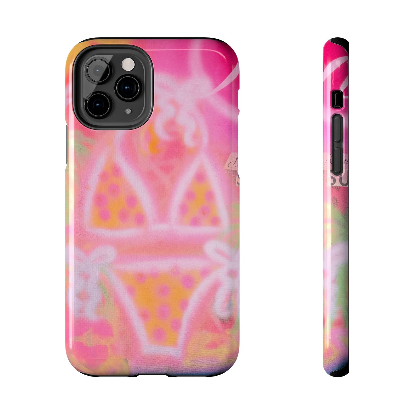 "yellow polka dot bikini" airbrush iPhone case