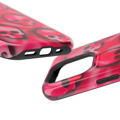 MagSafe "pink skully" airbrush iPhone case