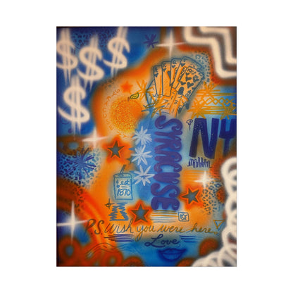 "syracuse, ny" airbrush rolled print