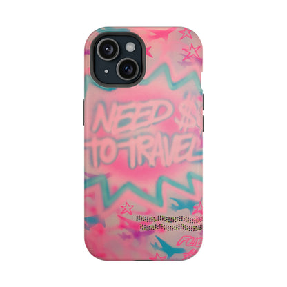 MagSafe "need $$ to travel" airbrush iPhone case
