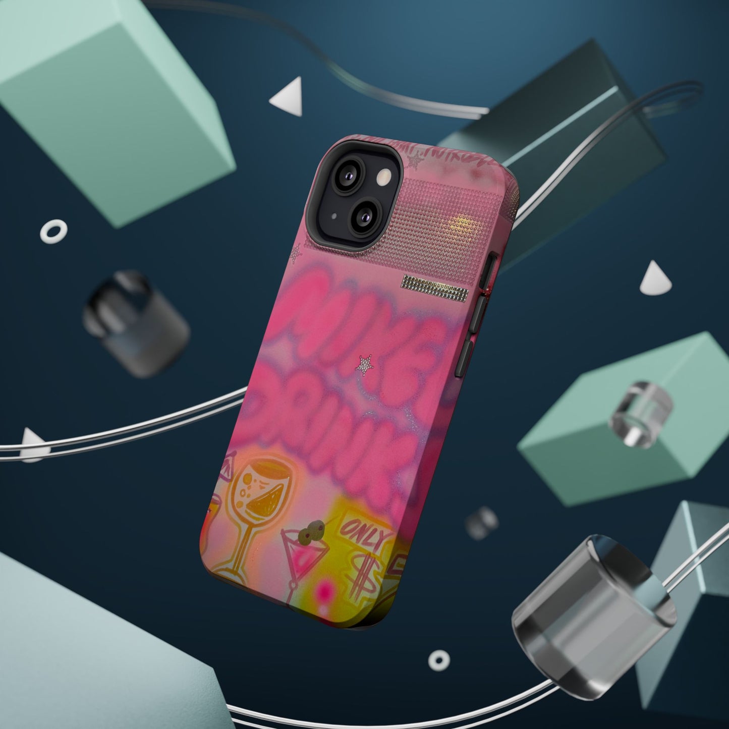 MagSafe "mixed drinks" airbrush iPhone case