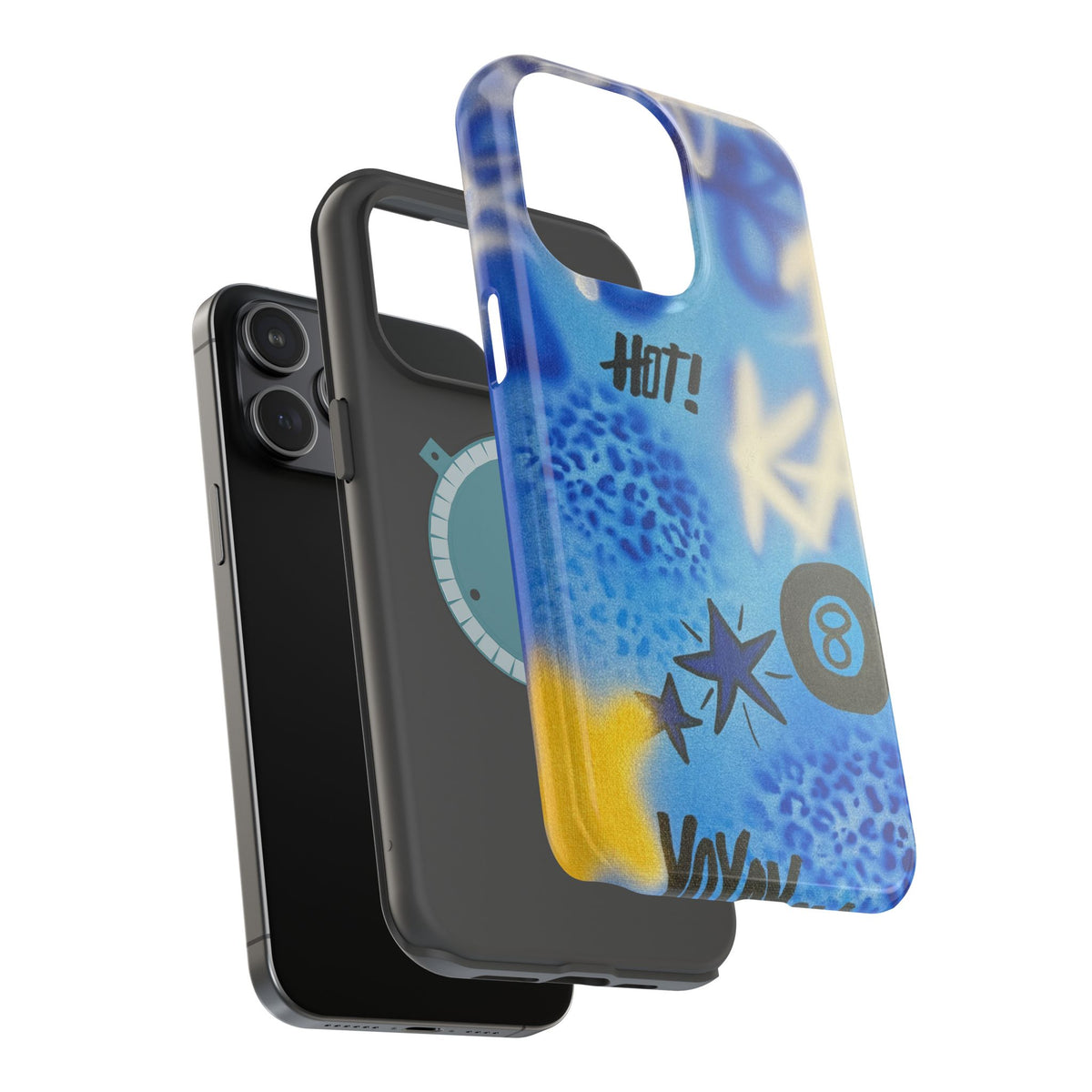 MagSafe "brilliant blues" airbrush iPhone case