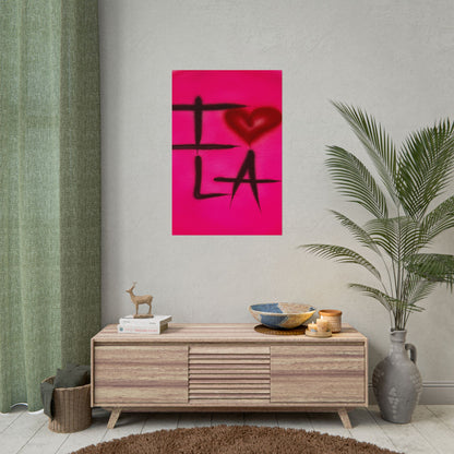 "i <3 LA" airbrush rolled print