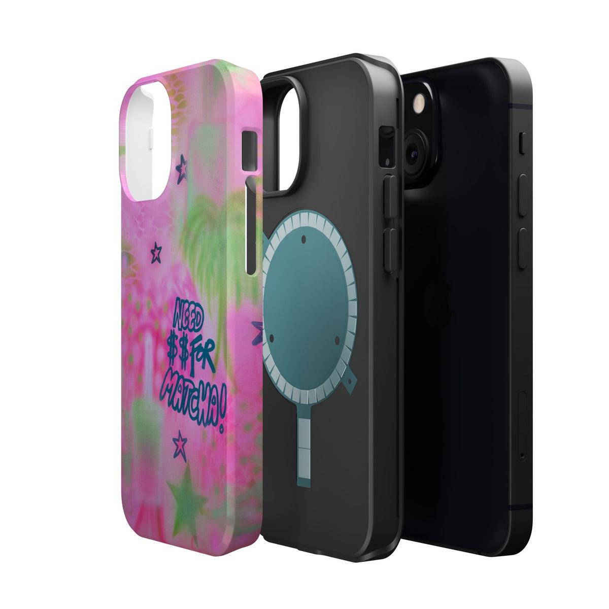 MagSafe "need $$ for matcha" airbrush iPhone case