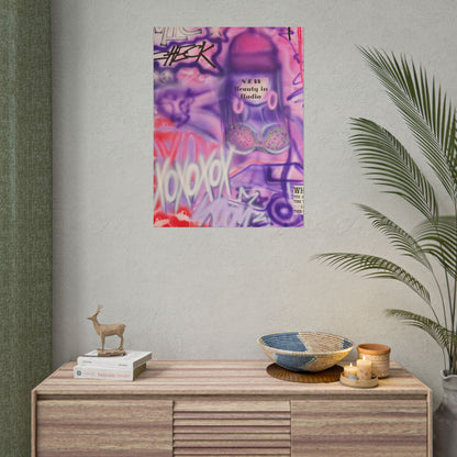 "mic check" airbrush rolled print