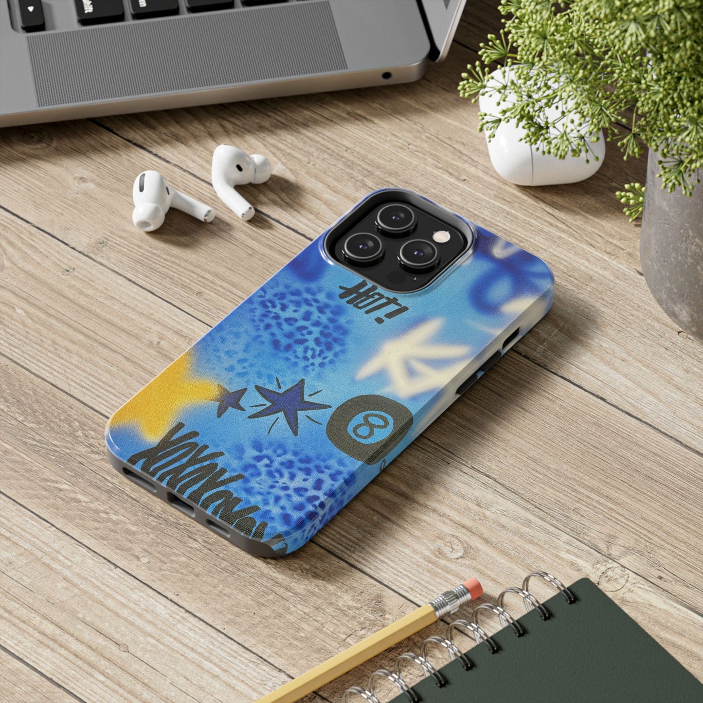 "brilliant blues" airbrush iPhone case