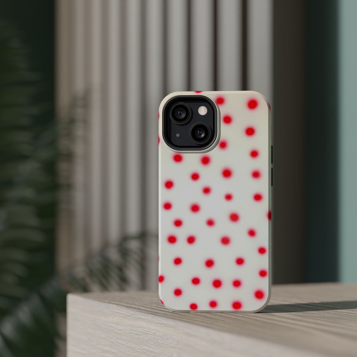 MagSafe "vanilla cherry polka dot" airbrush iPhone case