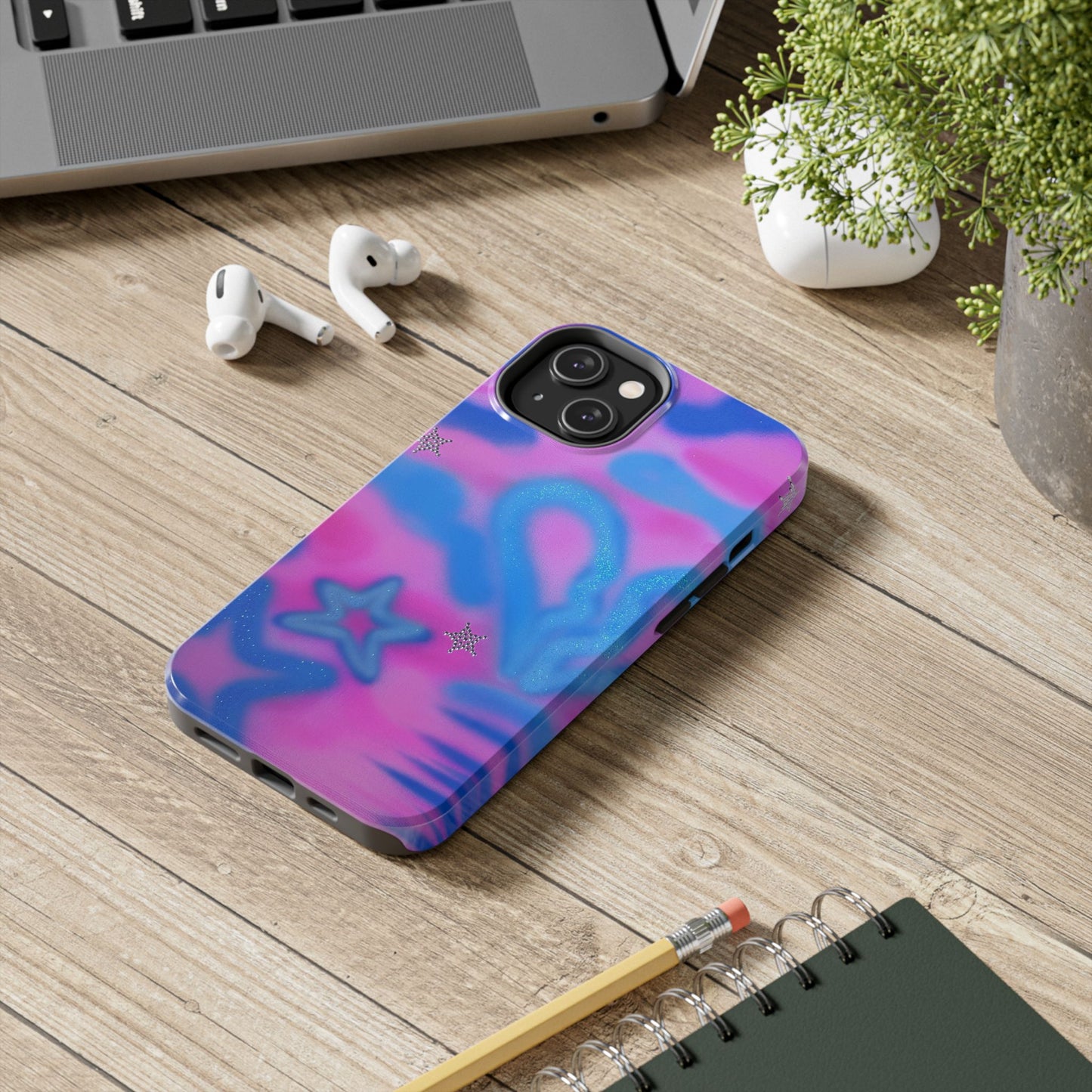 "blue camo" airbrush iPhone case