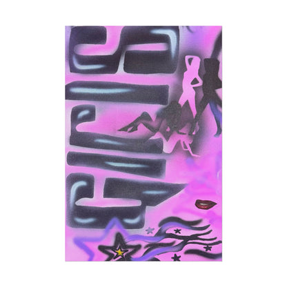 "neon nights" airbrush rolled print