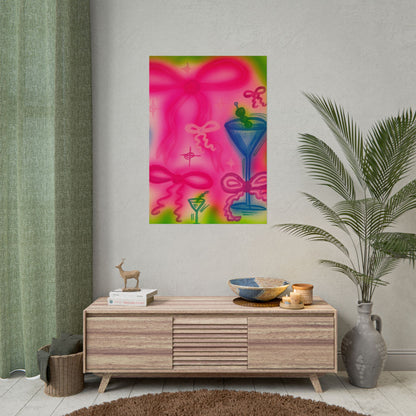 "bow martini" airbrush rolled print