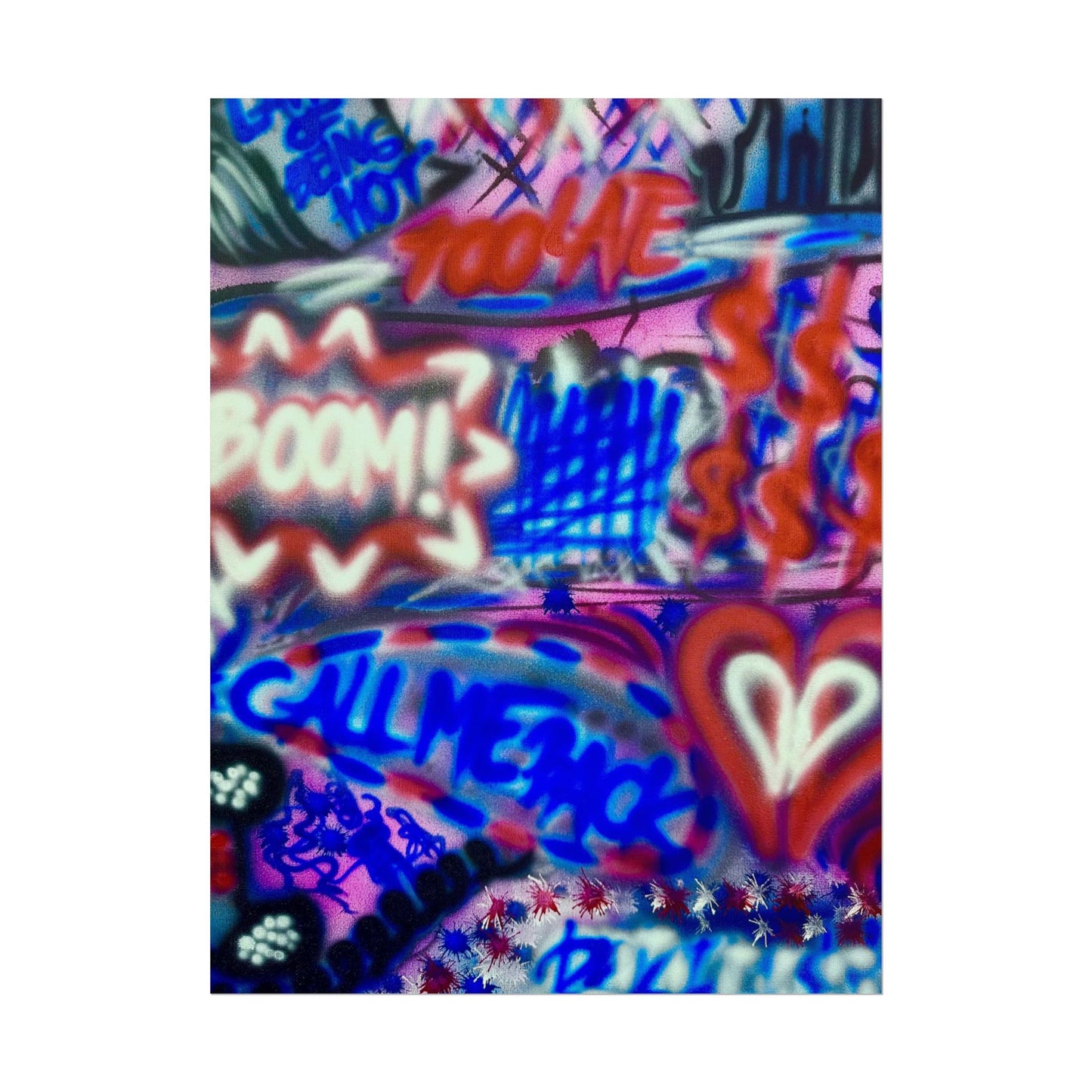 "BOOM!" airbrush rolled print