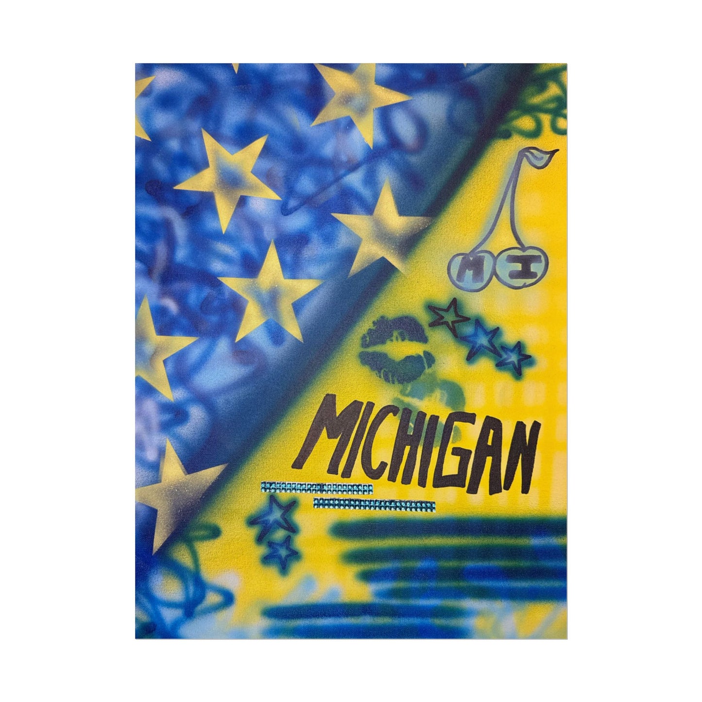 "ann arbor, michigan" airbrush rolled print