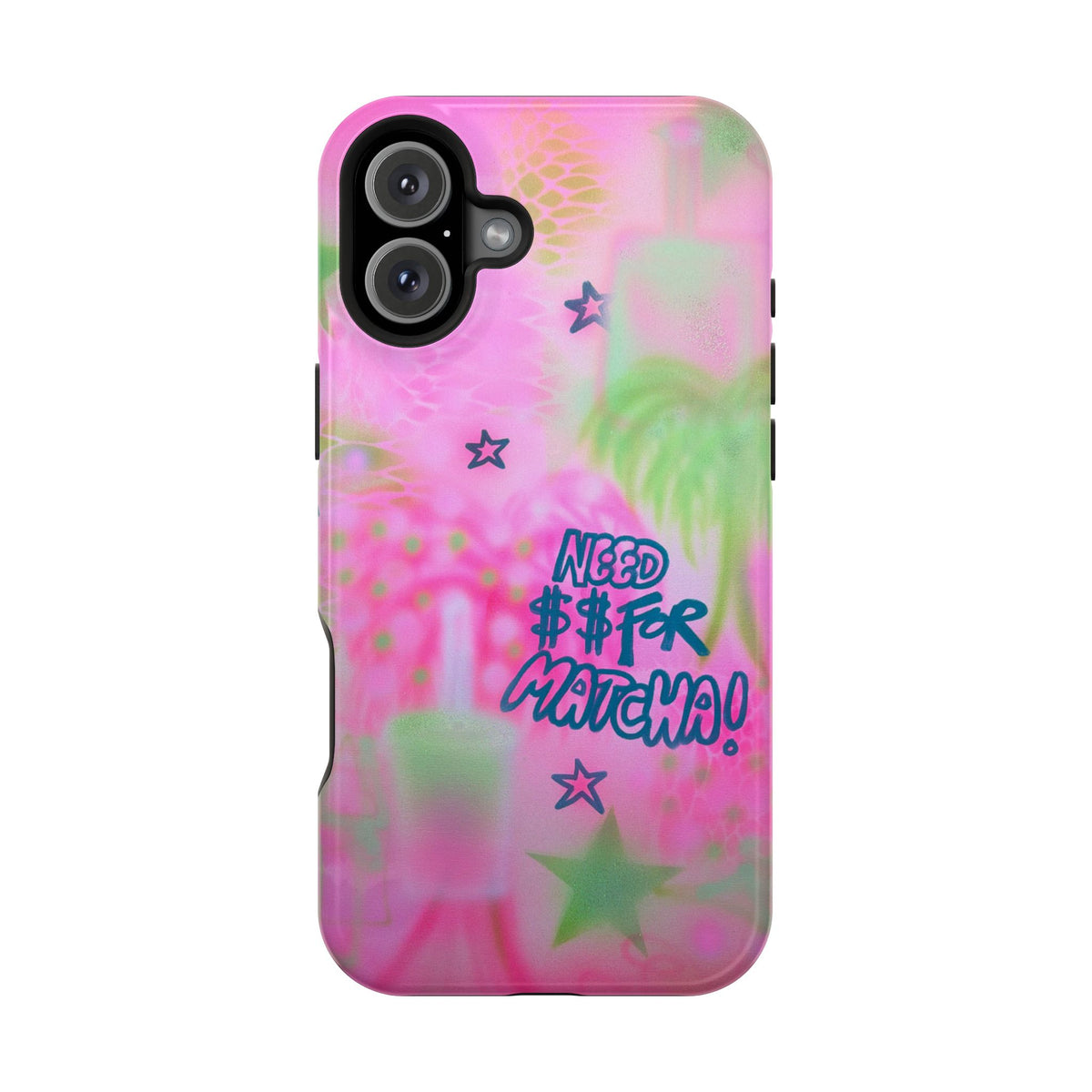 MagSafe "need $$ for matcha" airbrush iPhone case