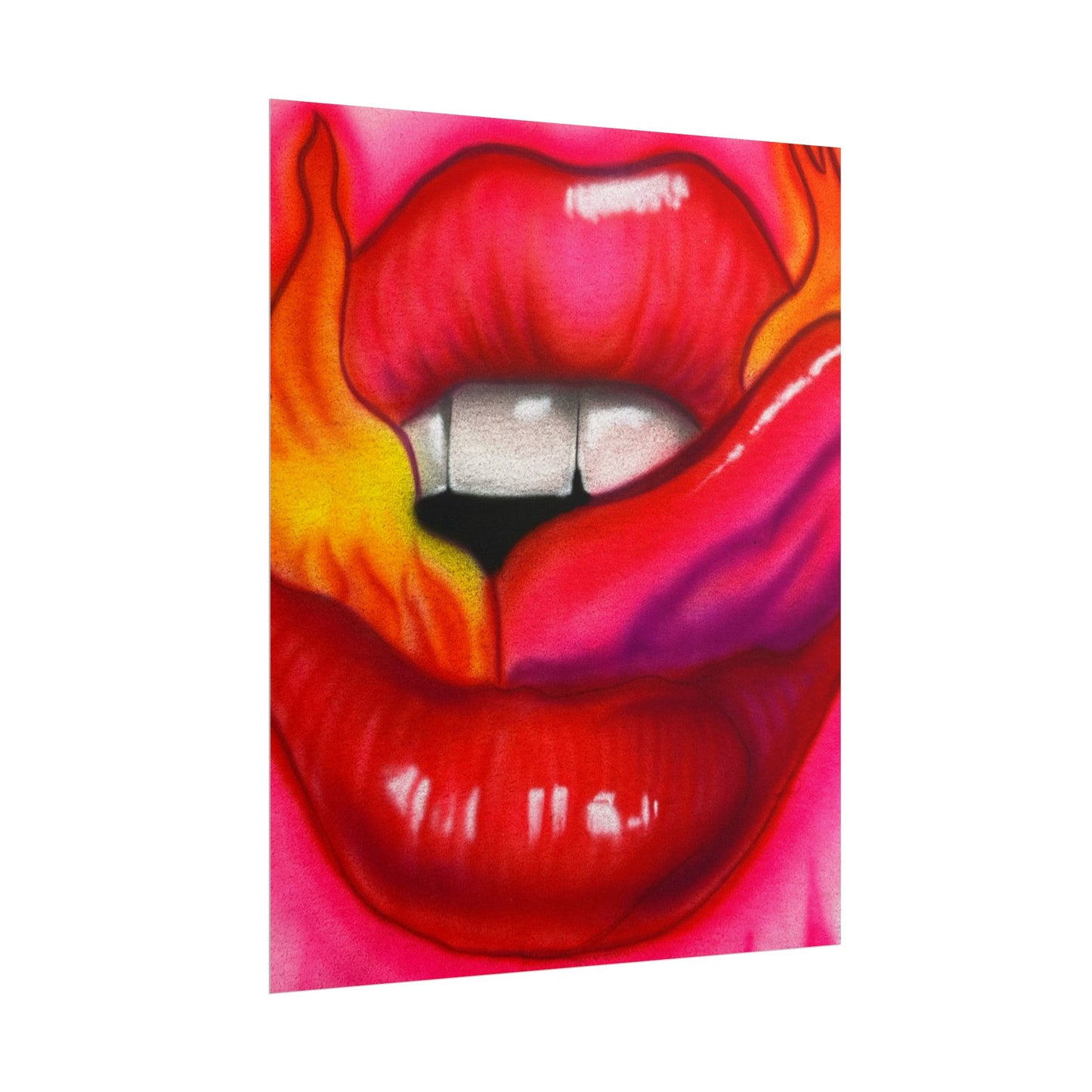 "flaming lips pt. 2" airbrush rolled print