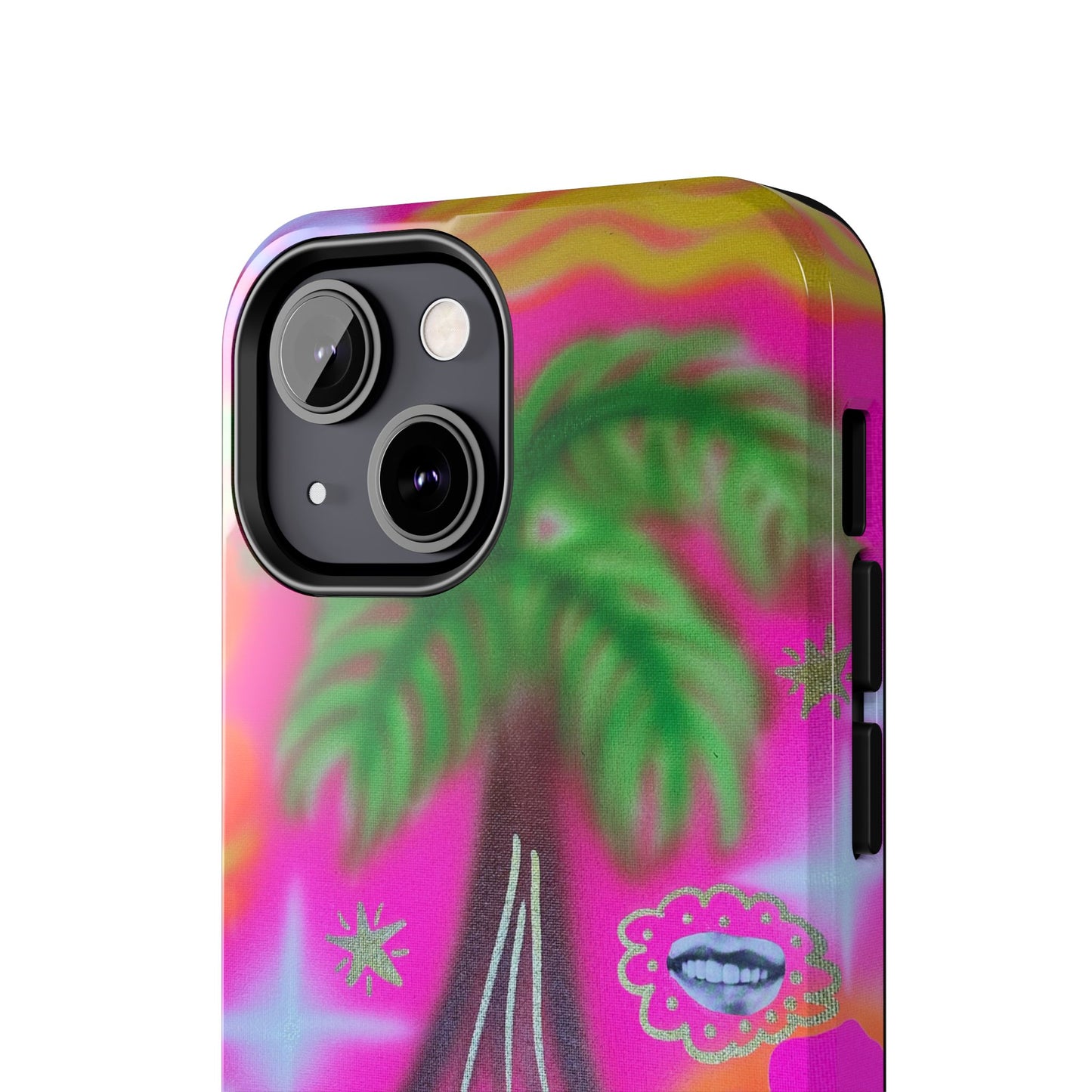 "neon pink palms" airbrush iPhone case