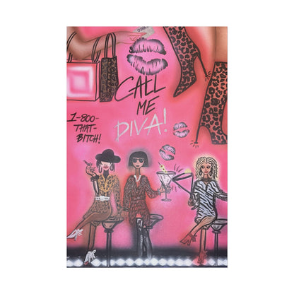"party diva!" airbrush rolled print