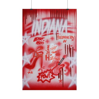 "indiana" airbrush rolled print