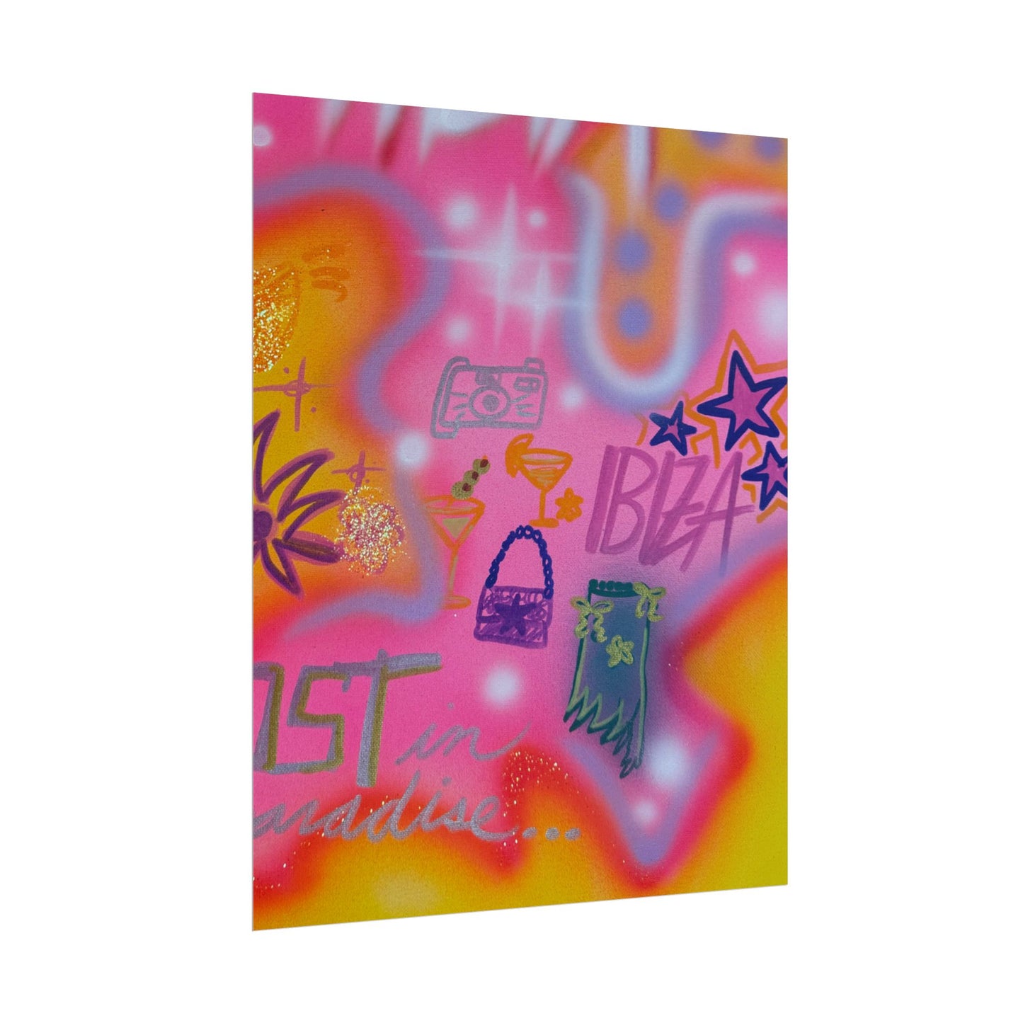 "ibiza" airbrush rolled print