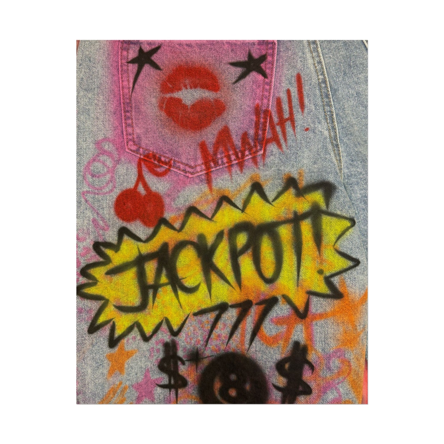 "jackpot!" airbrush rolled print