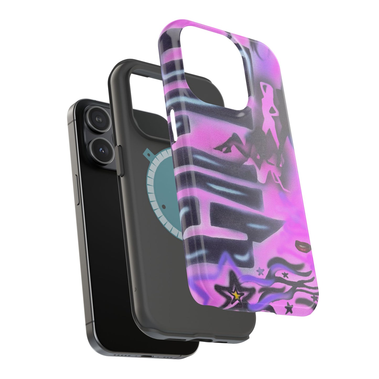 MagSafe "neon nights" airbrush iPhone case
