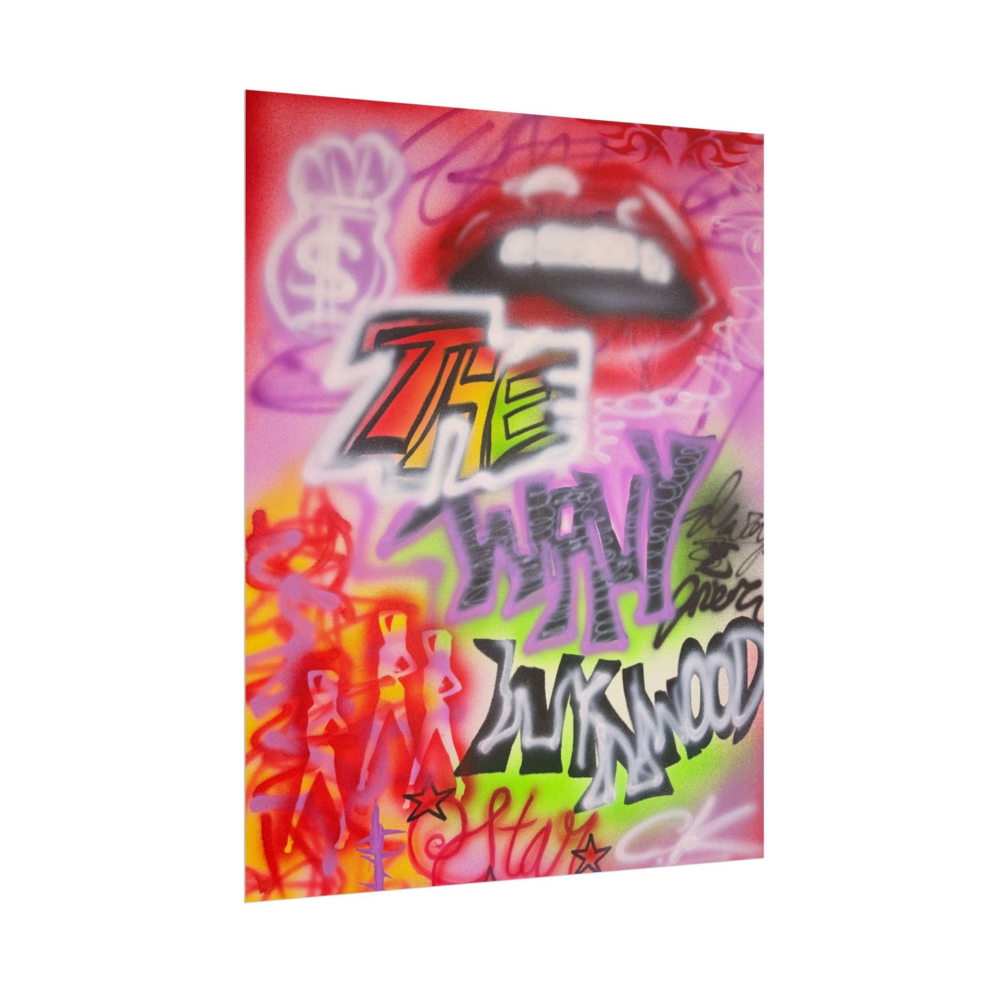 "wynwood gold" airbrush rolled print