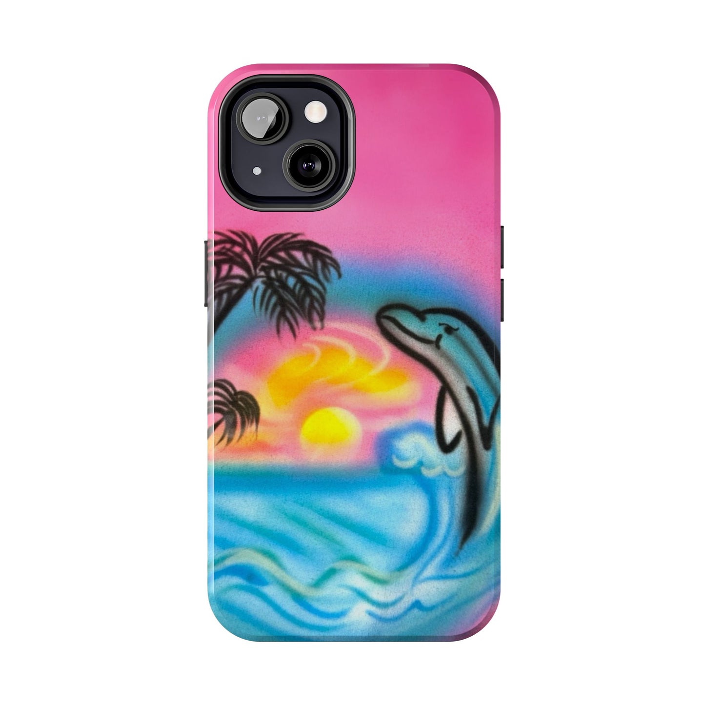 "dolphin love" airbrush iPhone case