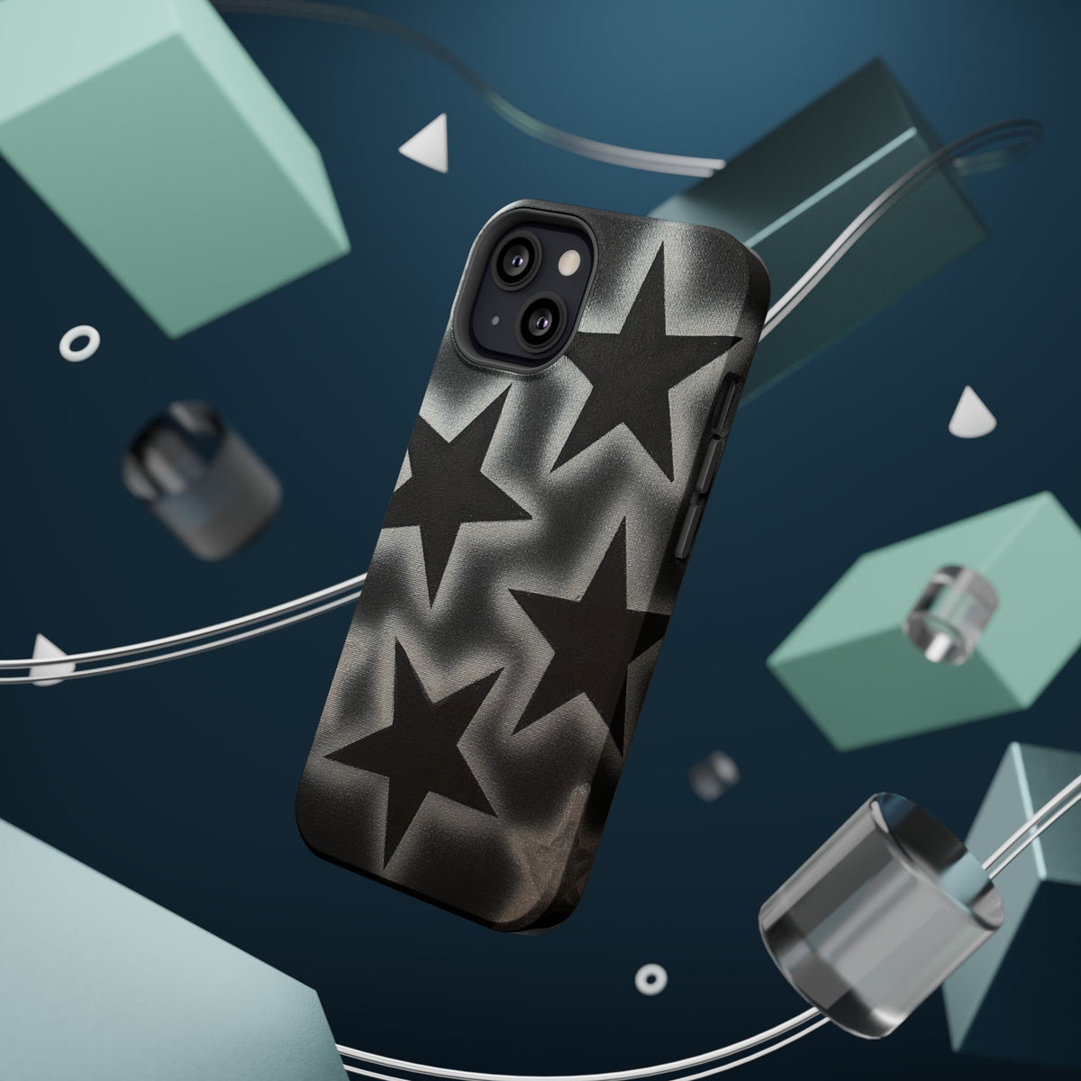 MagSafe "chrome stars" airbrush iPhone case