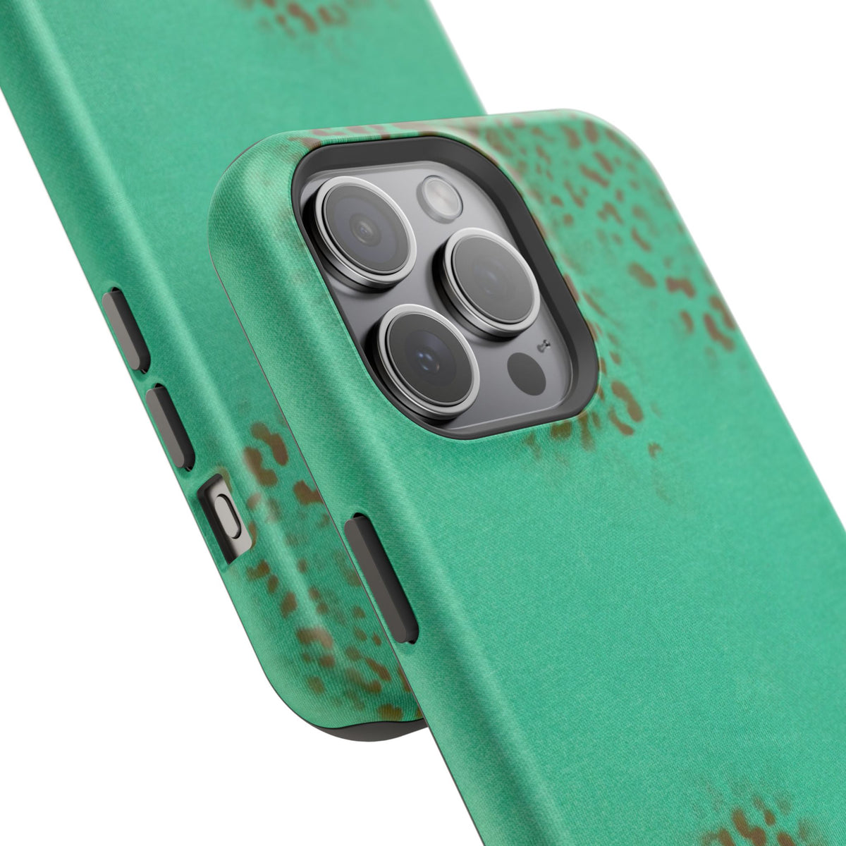 MagSafe "teal cheetah" airbrush iPhone case