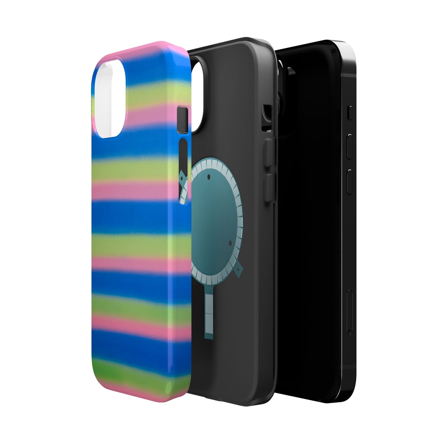 MagSafe "sherbet stripes" airbrush iPhone case