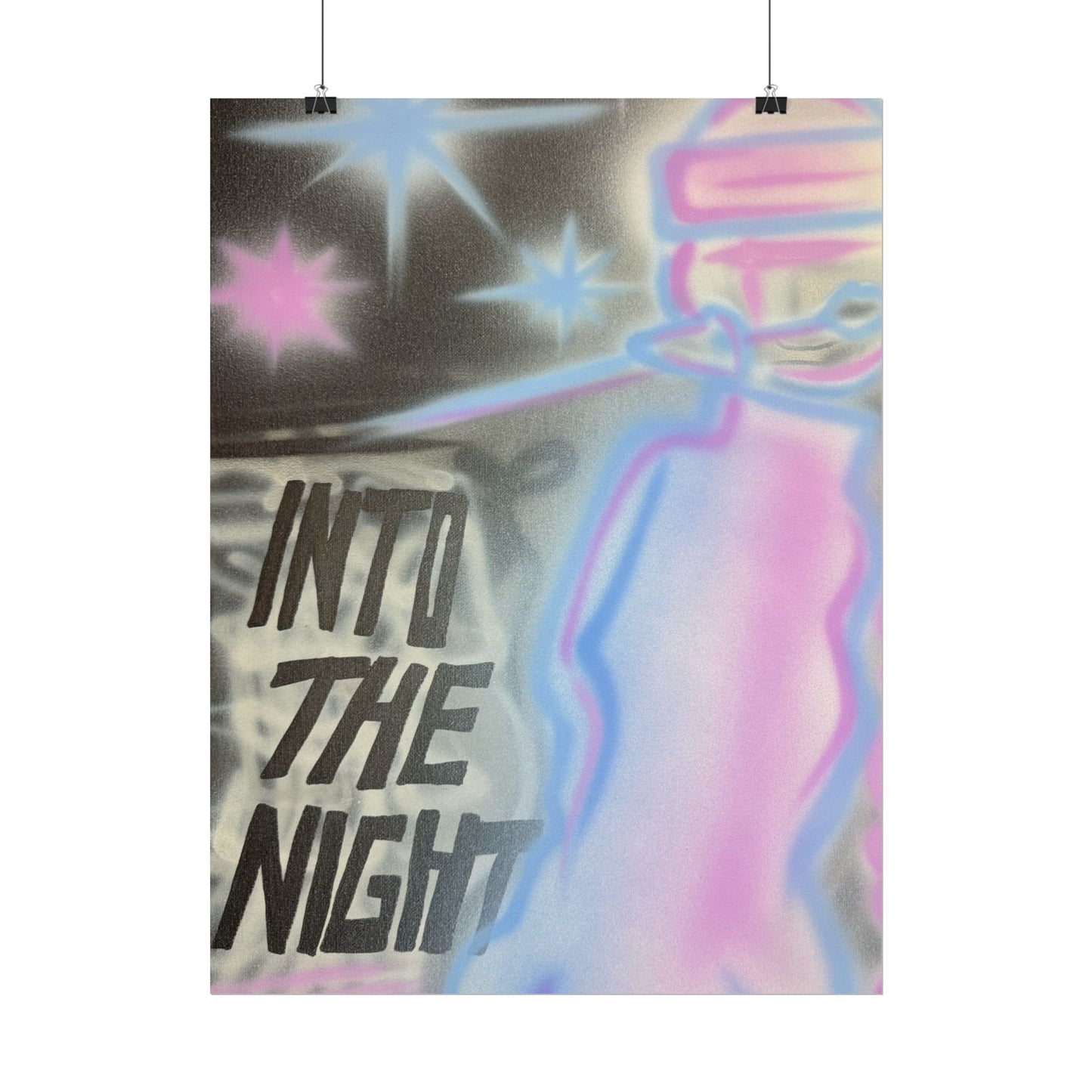 "into the night" pt. 2 airbrush rolled print