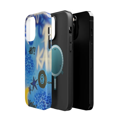 MagSafe "brilliant blues" airbrush iPhone case