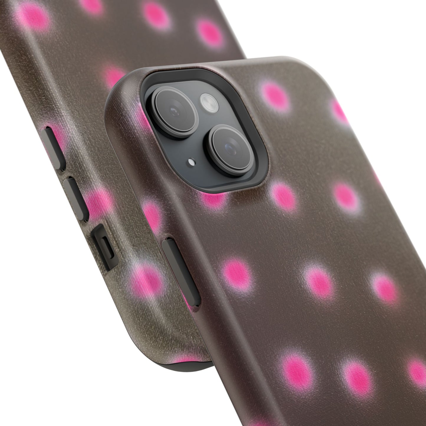 MagSafe "cherry mocha polka dot" airbrush iPhone case