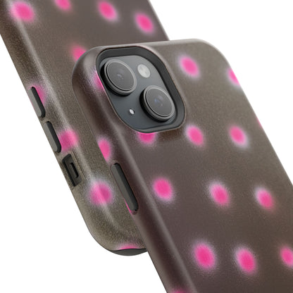 MagSafe "cherry mocha polka dot" airbrush iPhone case