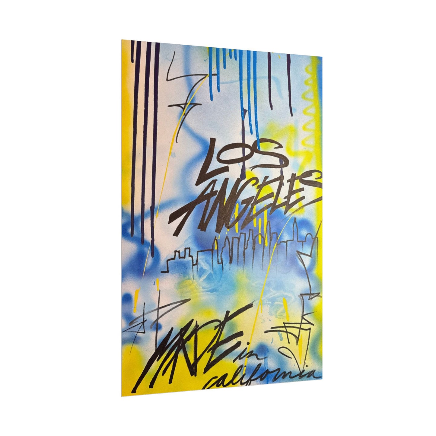 "los angeles" airbrush rolled print