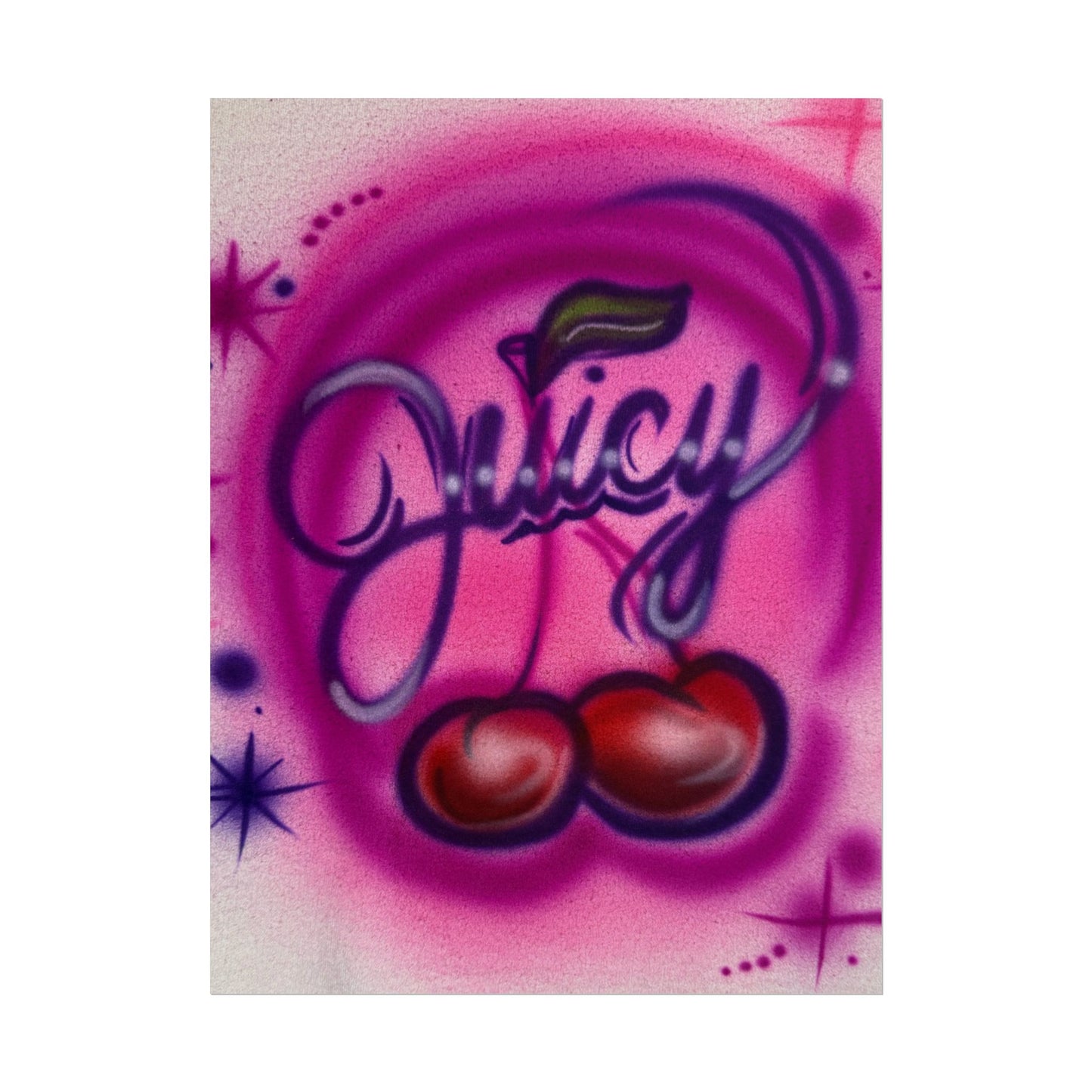 "juicy" airbrush rolled print