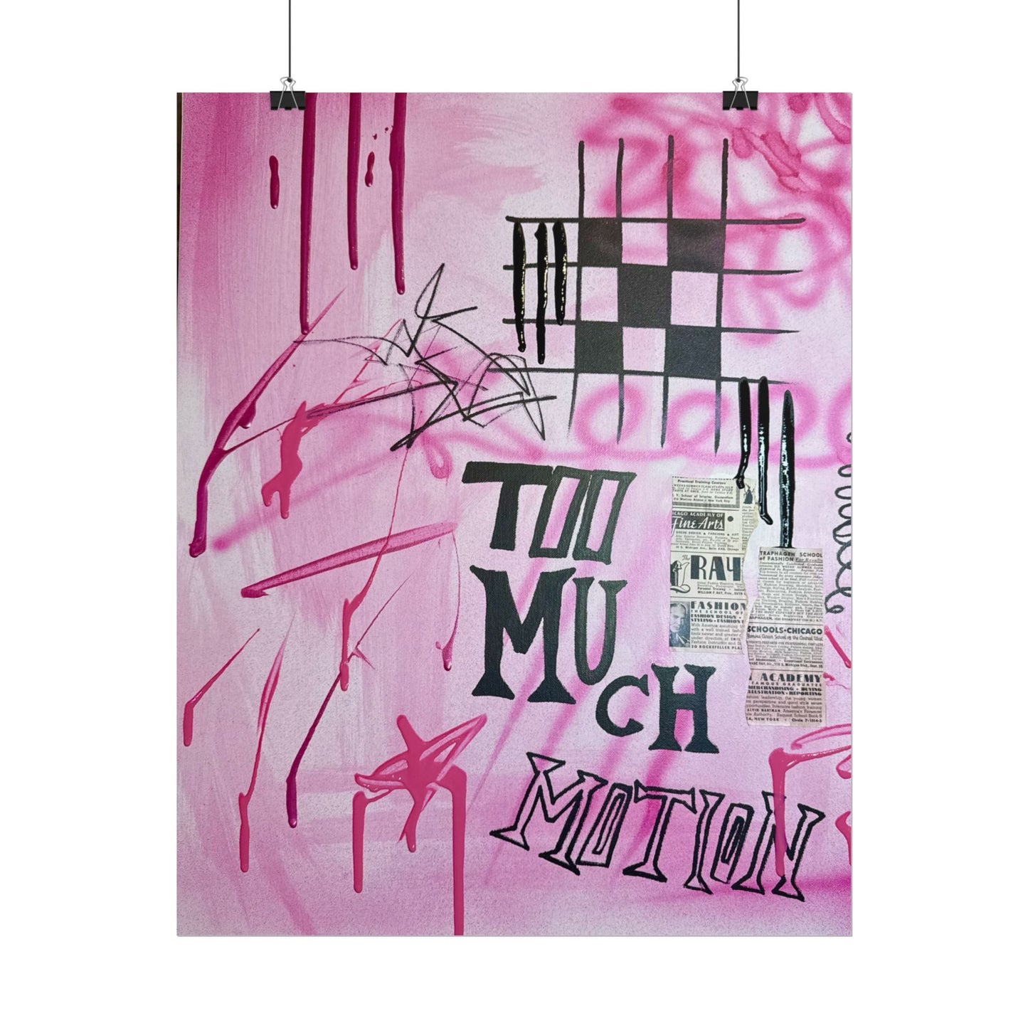"too much motion" airbrush rolled print