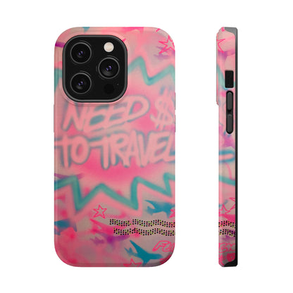 MagSafe "need $$ to travel" airbrush iPhone case