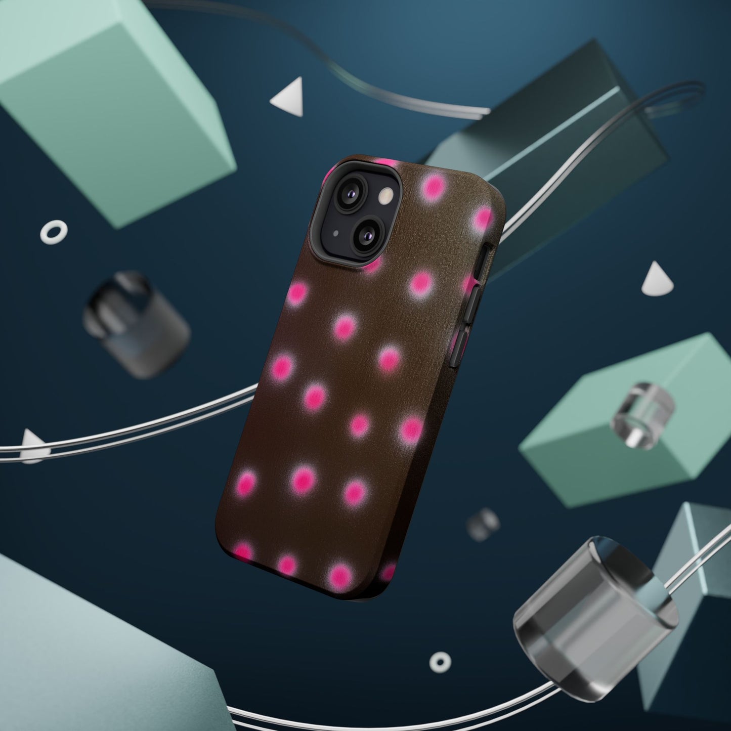 MagSafe "cherry mocha polka dot" airbrush iPhone case