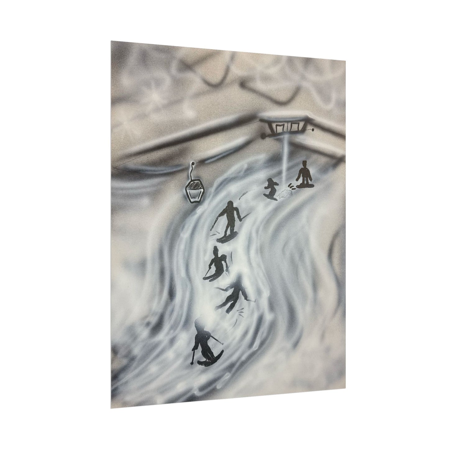 "avalanche" airbrush rolled print