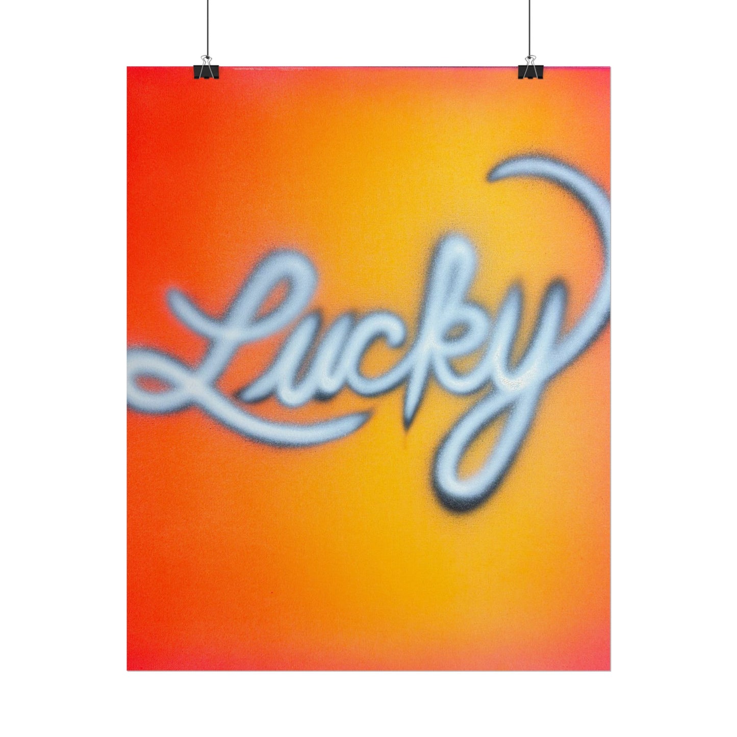 "lucky" airbrush rolled print