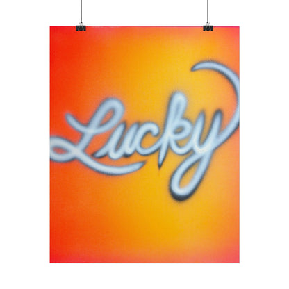 "lucky" airbrush rolled print