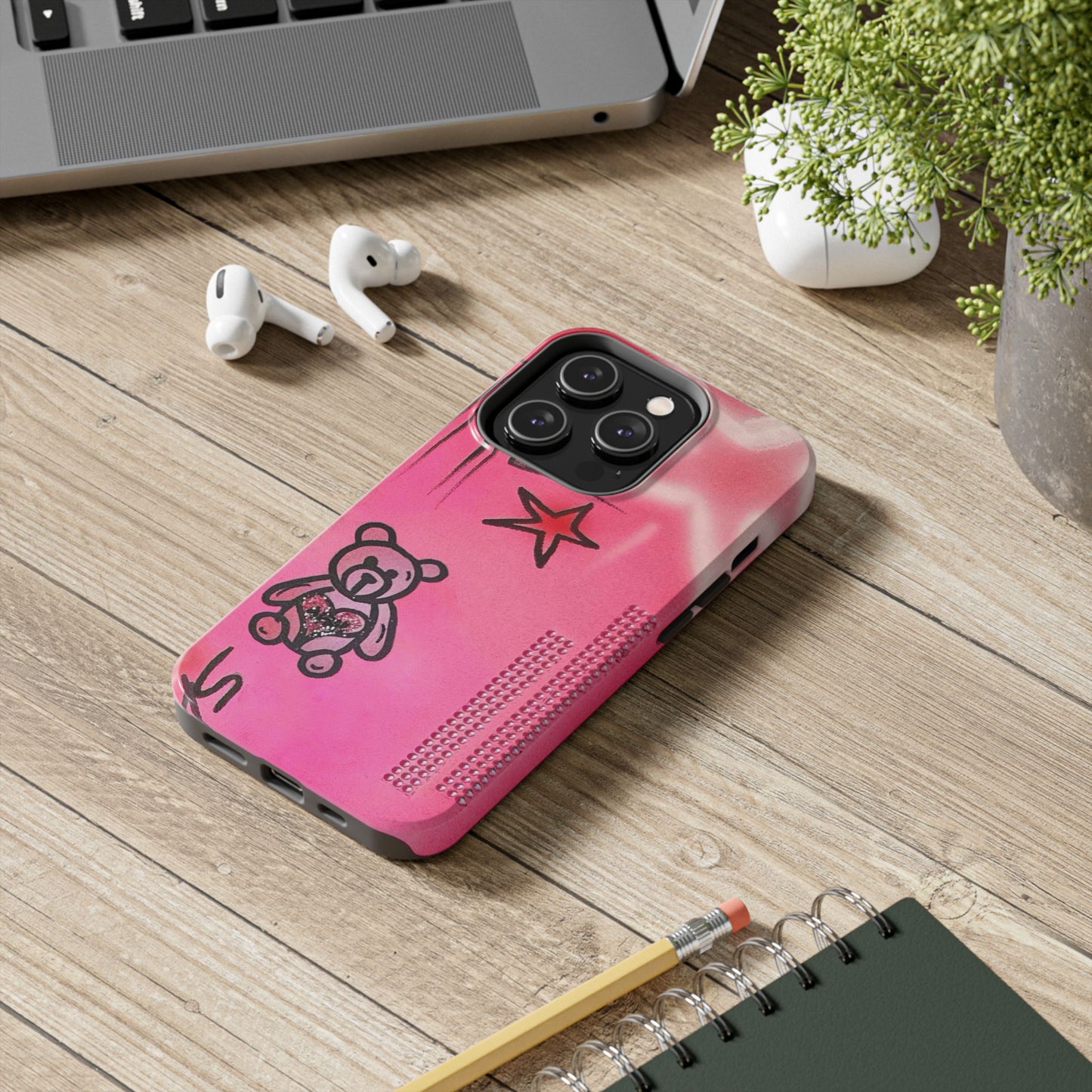 "teddy bear" airbrush iPhone case