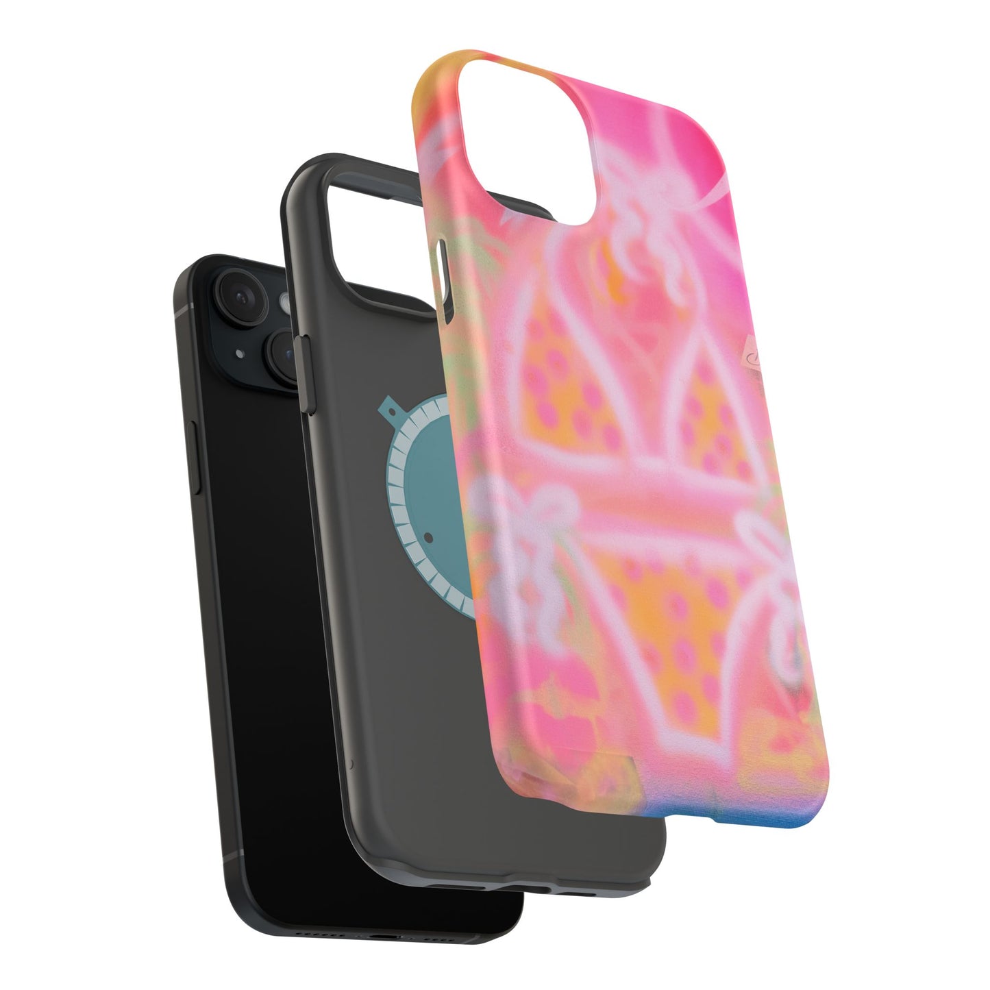 MagSafe "yellow polka dot bikini" airbrush iPhone case