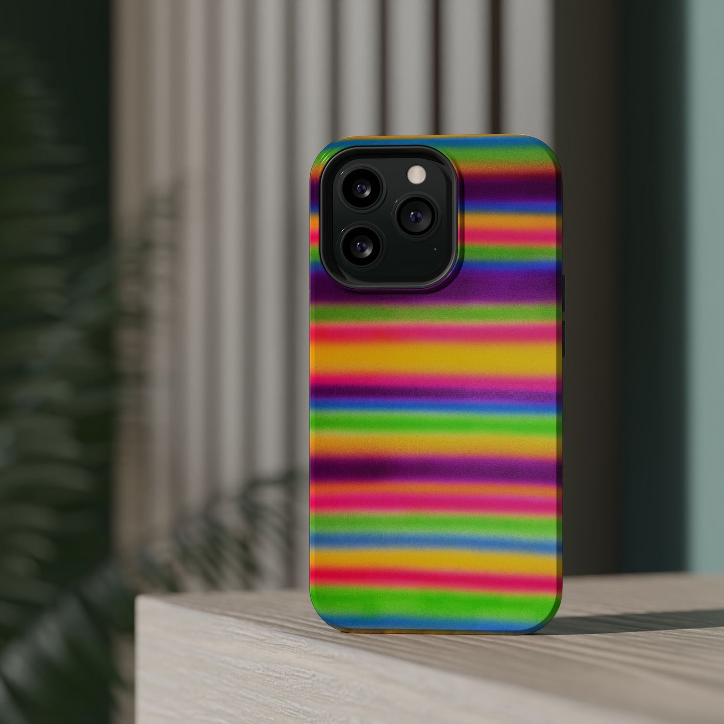 MagSafe "colorful stripes" airbrush iPhone case