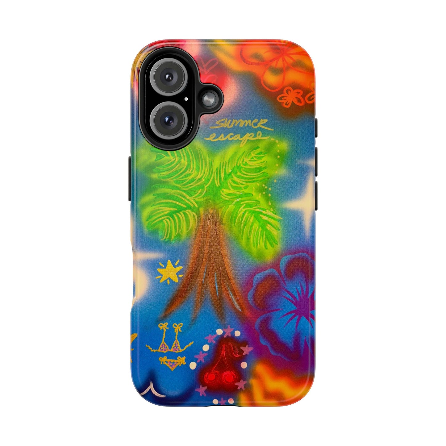 "neon blue palms" airbrush iPhone case